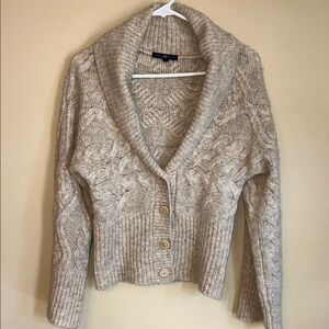 GAP Merino Wool Cable knit Light Brown/oatmeal  Cardigan